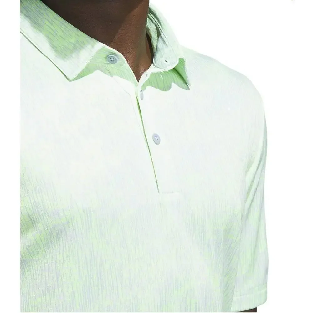 Adidas Golf Polo Green Jacquard Aerial Medium NWT